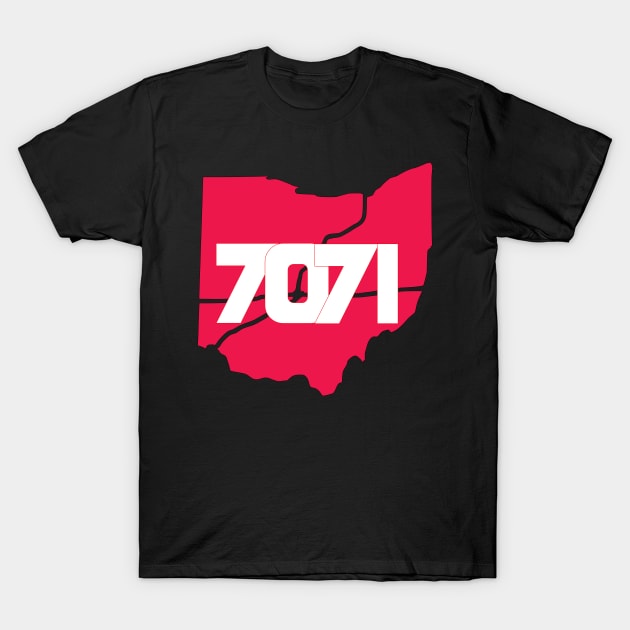 Red & White - 7071 T-Shirt by 7071
